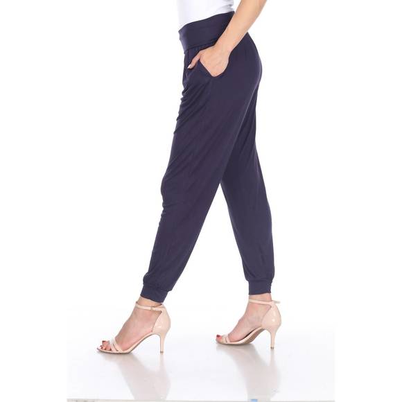 NEW WHITE MARK women's harem pants in navy - Picture 2 of 3